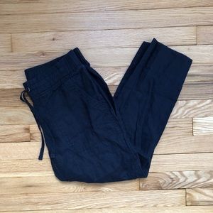 Athleta Linen Navy Drawstring Crop
